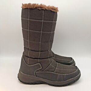 Itasca Vixen Quilted Winter Boots Women's 7 Brown Faux Fur Lined Warm Cabincore